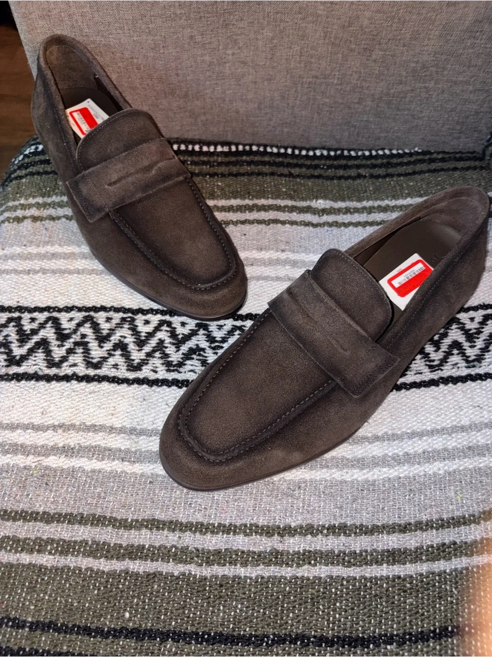 To Boot Men's Gray Suede Penny Loafers